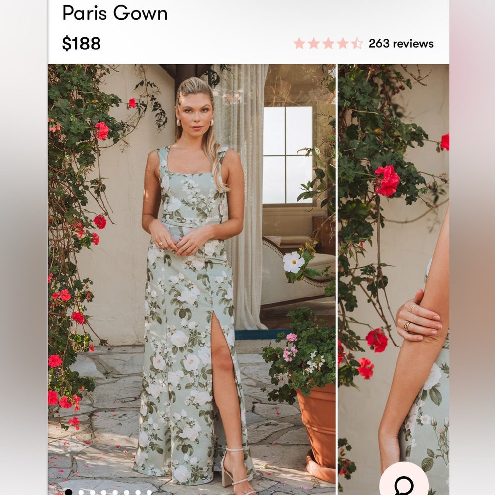Show me your mumu sage Paris gown NWOT L